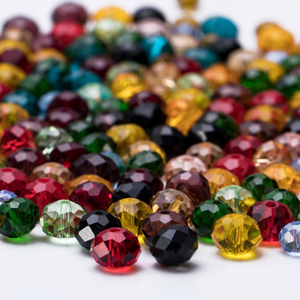 4 6 8 10mm Czech Rondelle Crystal Beads Faceted Glass Beads