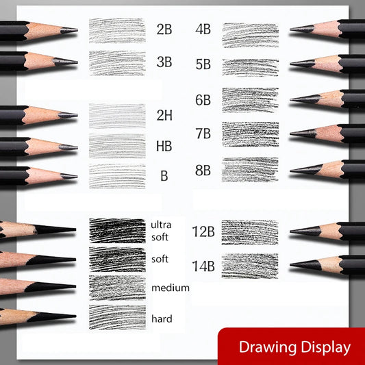 Professional Sketch Drawing Graphite Charcoal Pencils Set