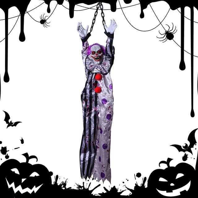 Halloween Animatronics Hanging Clown Nurse Voice=Control Electric