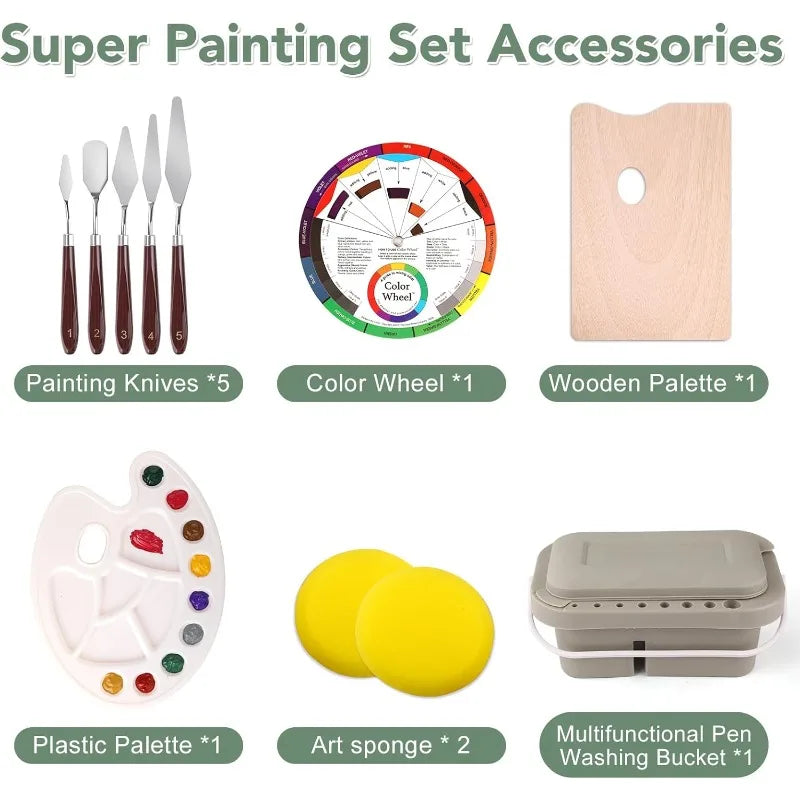 166 Pcs Painting Set, Painting Supplies With 96 Paint