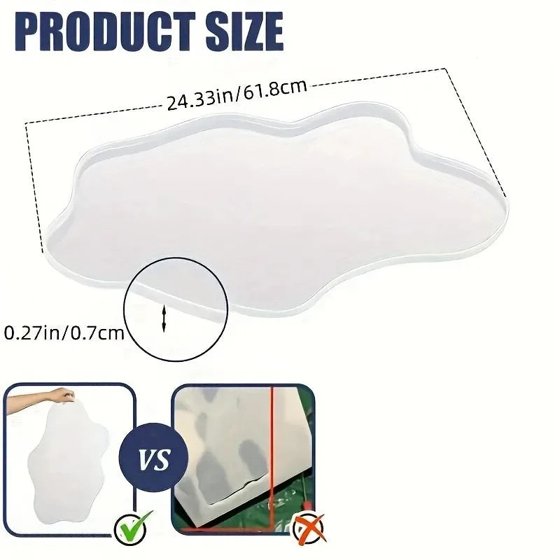 23-inch large irregular cloud river table silicone mold