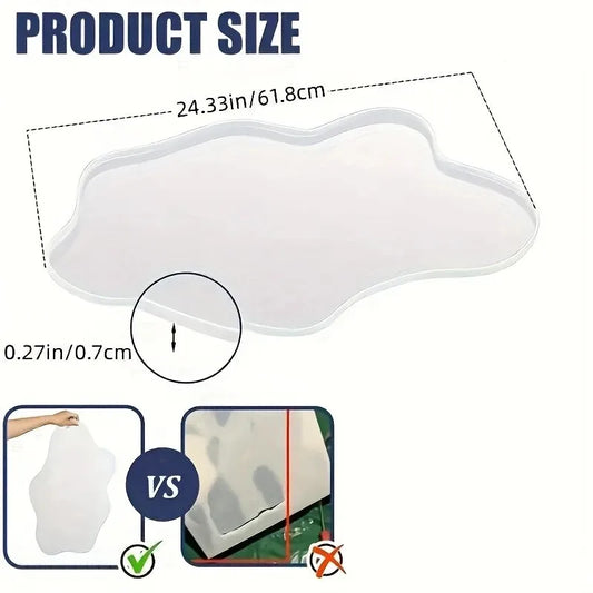 23-inch large irregular cloud river table silicone mold