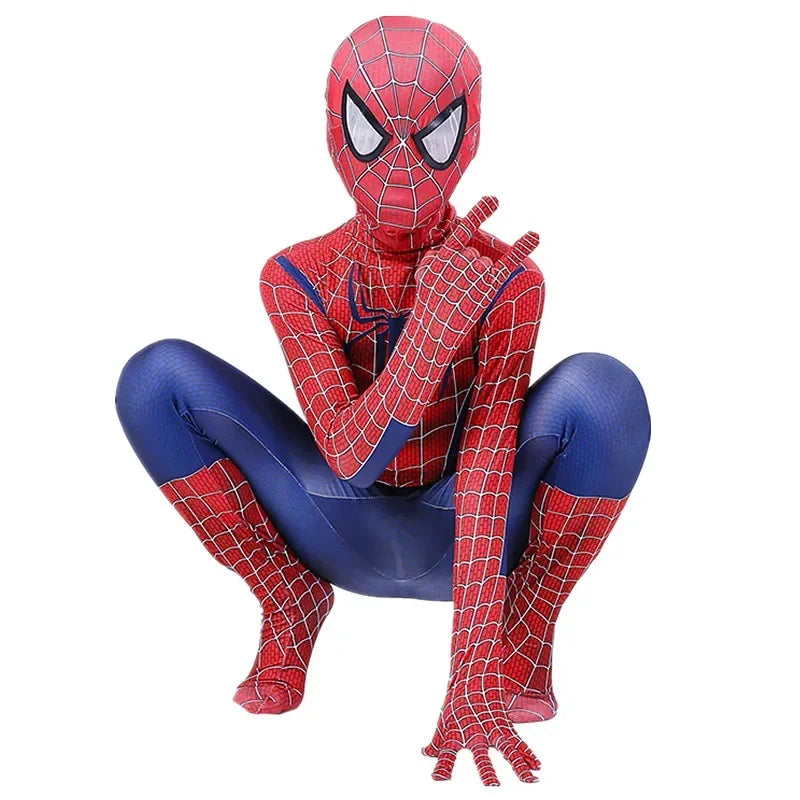 Kids Superhero Spider Costume Spandex Jumpsuit Halloween