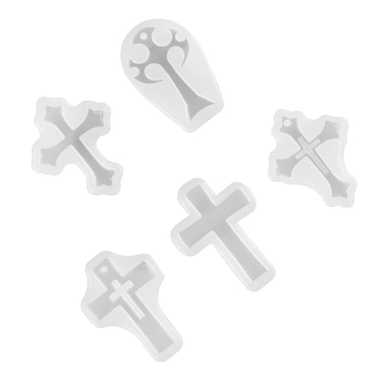 5Pcs Cross Silicone Resin Mold  for DIY Epoxy Resin