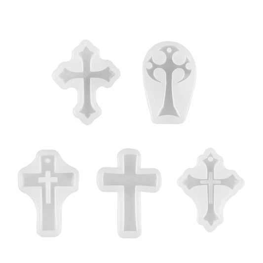 5Pcs Cross Silicone Resin Mold  for DIY Epoxy Resin