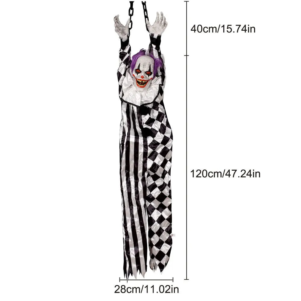 Halloween Animatronics Hanging Clown Nurse Voice=Control Electric