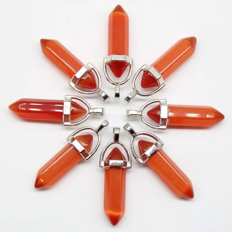 24pcs Natural Stone Agates Quartz Crystal Pendants