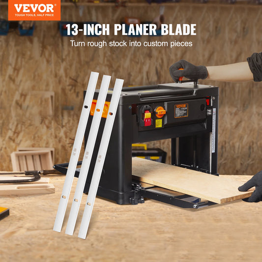 SucceBuy Planer Blades, 13 inch 2mm Thickened High Speed Steel Replacement HRC55-60 Hardness, Suit  13in/12.5in Benchtop Planer