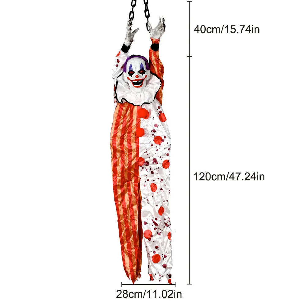 Halloween Animatronics Hanging Clown Nurse Voice=Control Electric