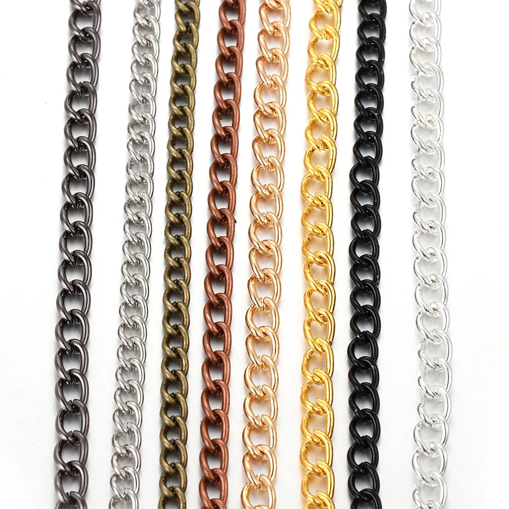 2 Meter Flat 2.5/3.5/4.5mm Extension Thin Chain Metal