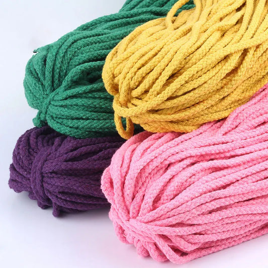 10/5Meters-5mm Colored Cotton Twisted Rope DIY Craft