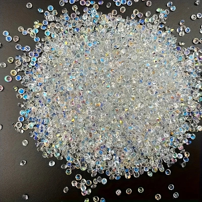 1000pcs Sparkling Clear & Multicolor AB Glass - Micro Beads