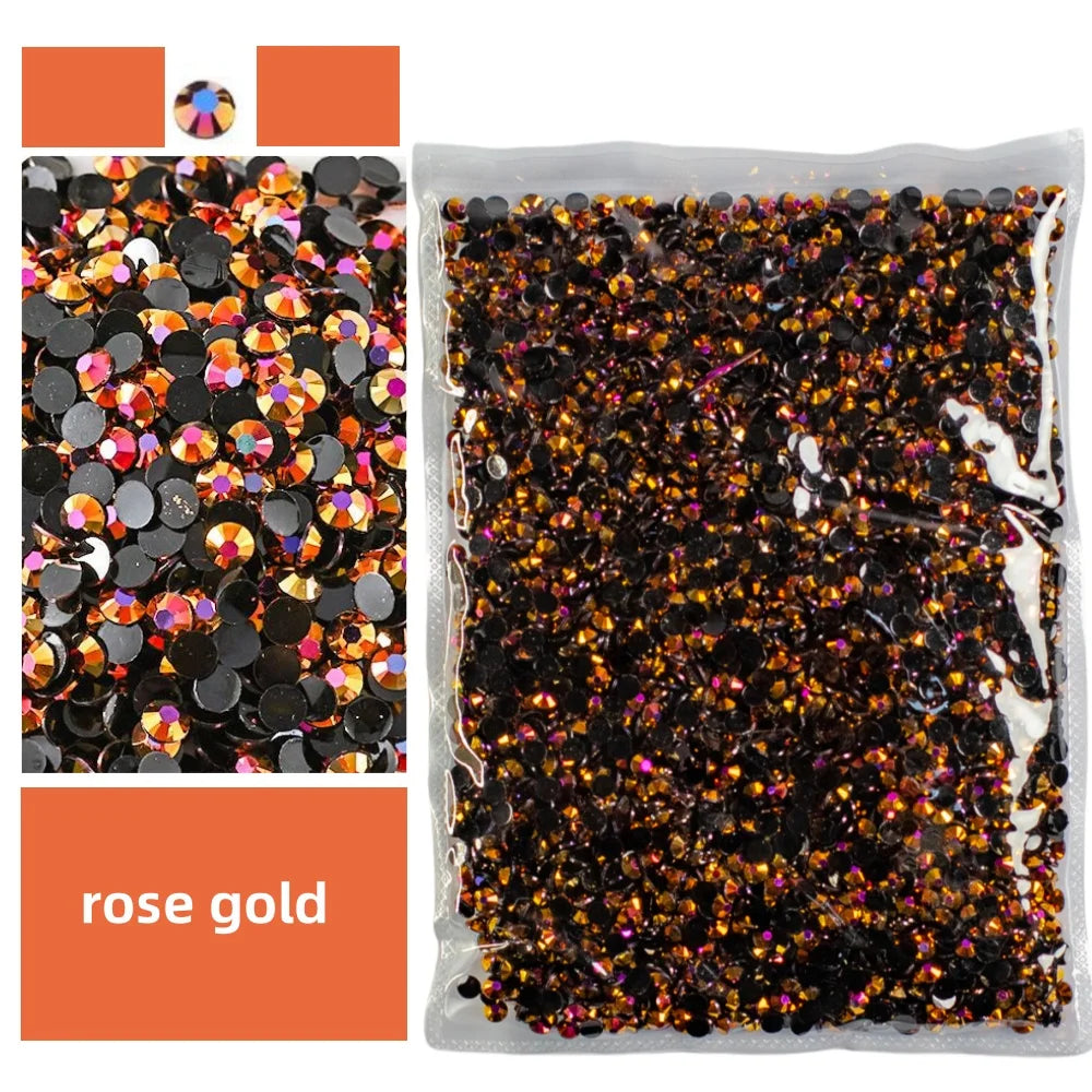 Bulk 2-6mm Jelly AB-Resin Rhinestones Flat Back Crystals