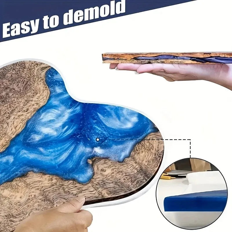 23-inch large irregular cloud river table silicone mold