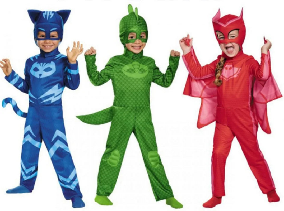 Blue Pajama Boys Girls Anime Hero Costume with Mask