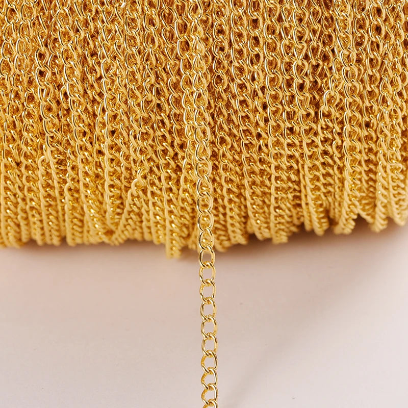 2 Meter Flat 2.5/3.5/4.5mm Extension Thin Chain Metal