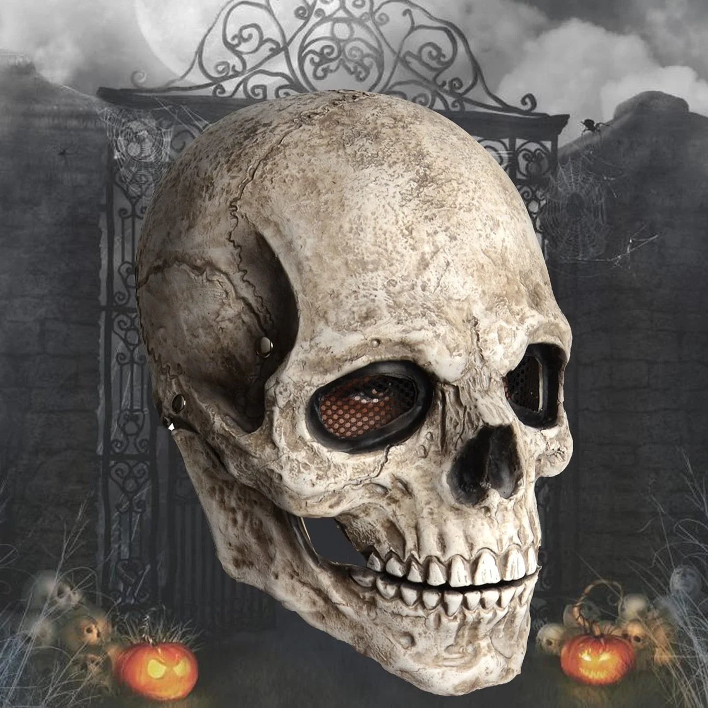 Movable Jaw Mask  Skull Mask Latex Headgear Tear-Resistant