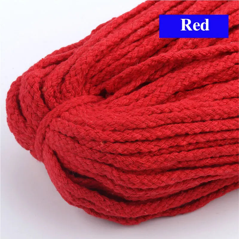 10/5Meters-5mm Colored Cotton Twisted Rope DIY Craft