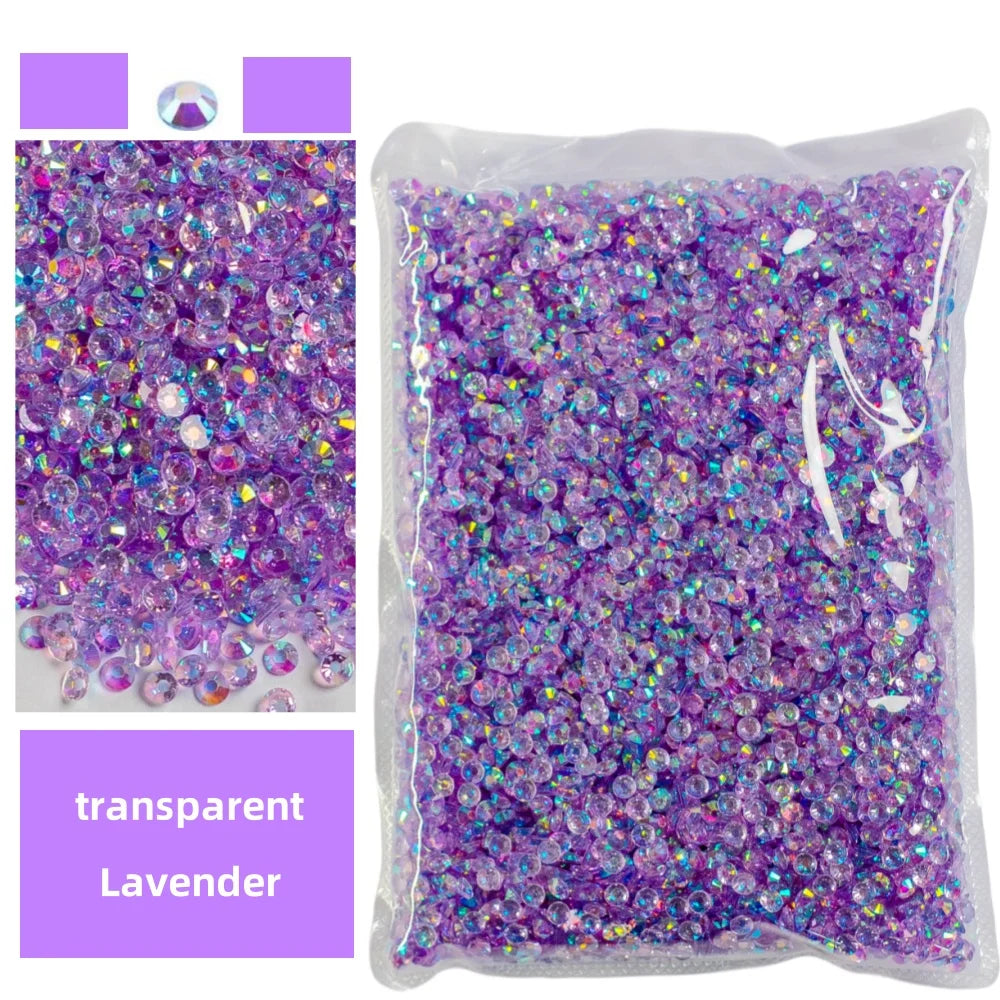 Bulk 2-6mm Jelly AB-Resin Rhinestones Flat Back Crystals