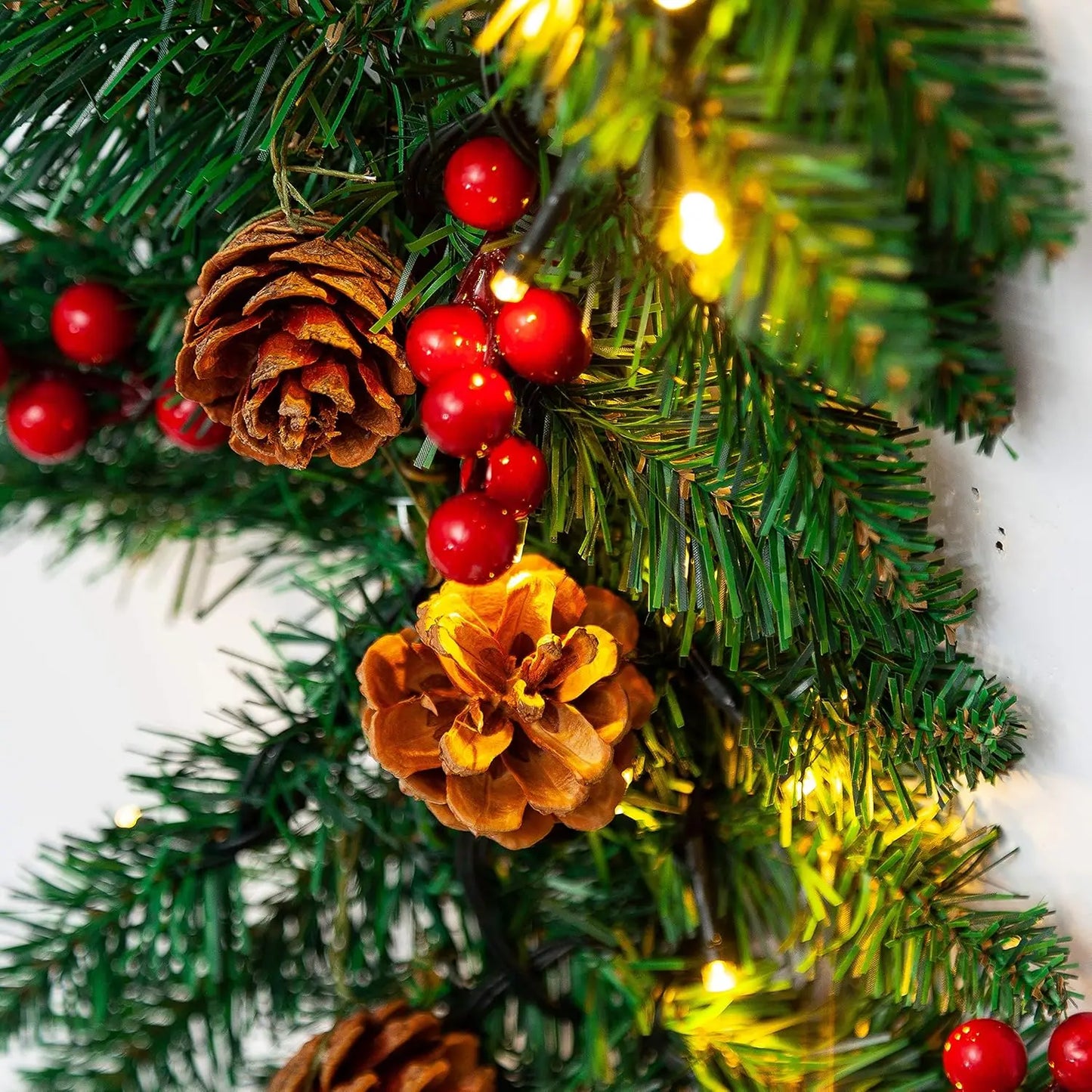 JOYFY 9Ft Artificial Christmas Garland LED Lights 27