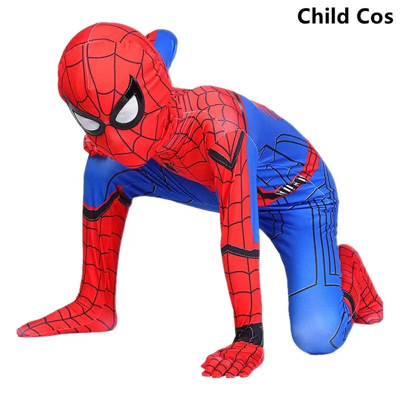 Kids Superhero Spider Costume Spandex Jumpsuit Halloween
