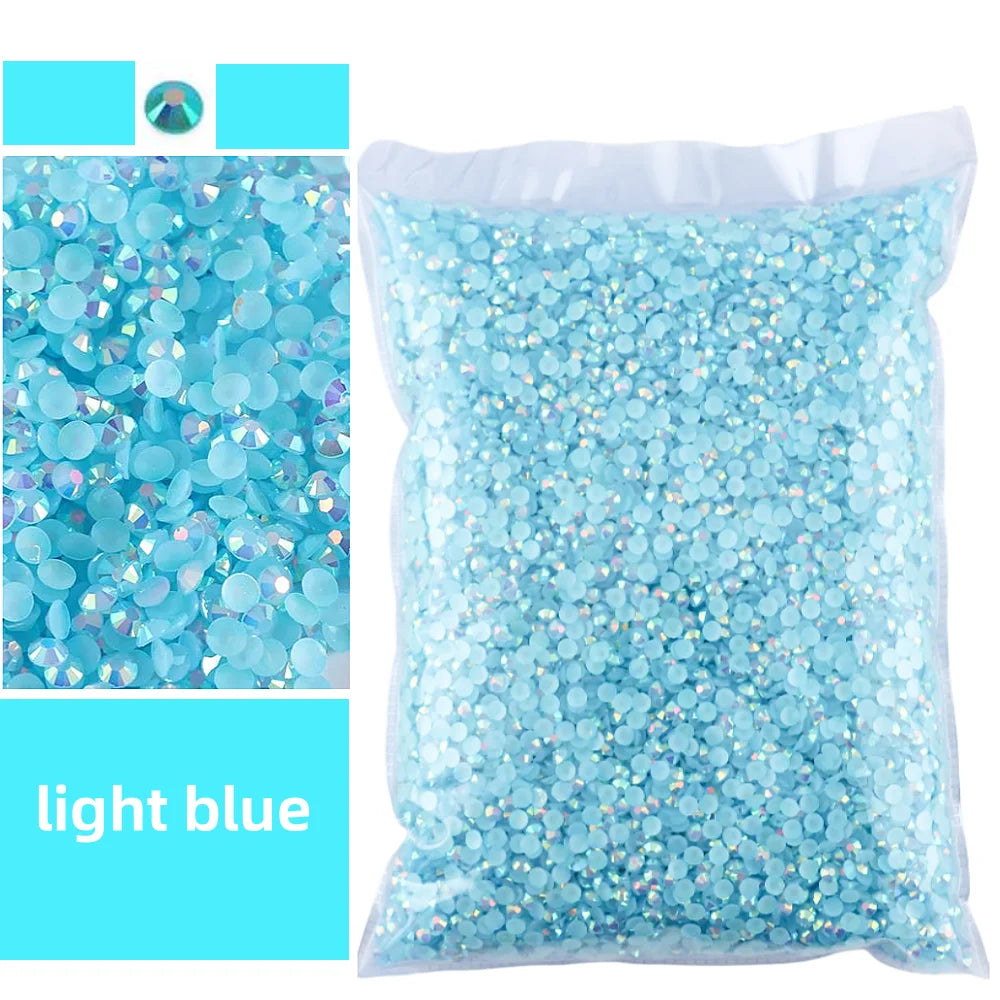 Bulk 2-6mm Jelly AB-Resin Rhinestones Flat Back Crystals