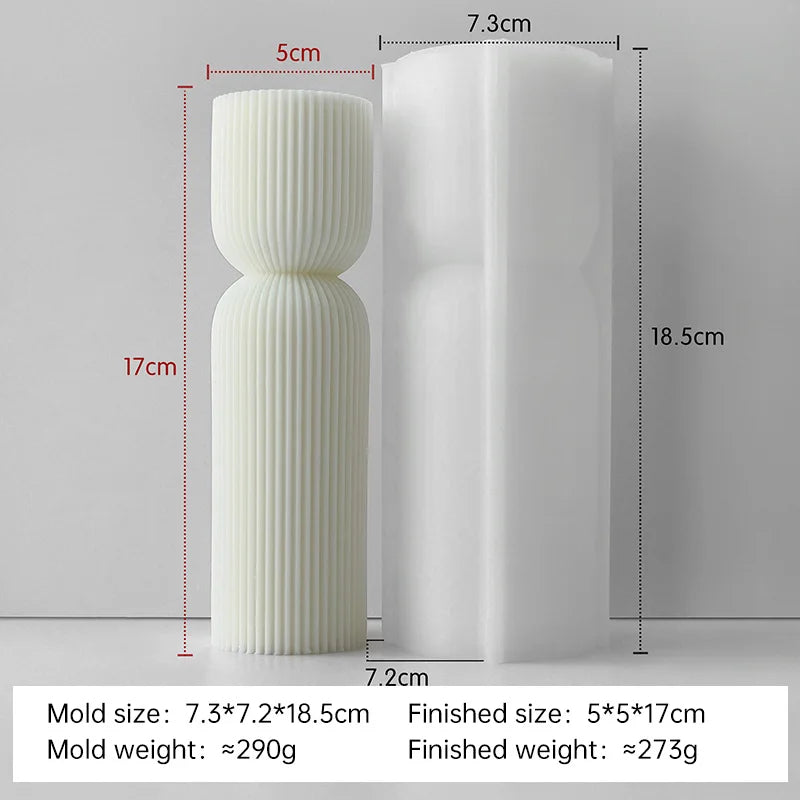 Striped Cylinder Aroma Candle Silicone Molds