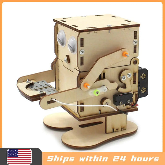 Robot-Eating Coin Wood DIY Model Learning Stem-Project