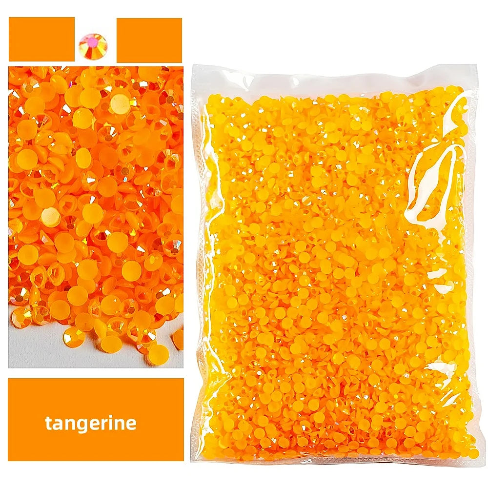 Bulk 2-6mm Jelly AB-Resin Rhinestones Flat Back Crystals