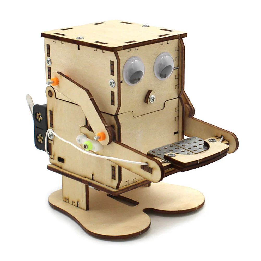 Robot-Eating Coin Wood DIY Model Learning Stem-Project