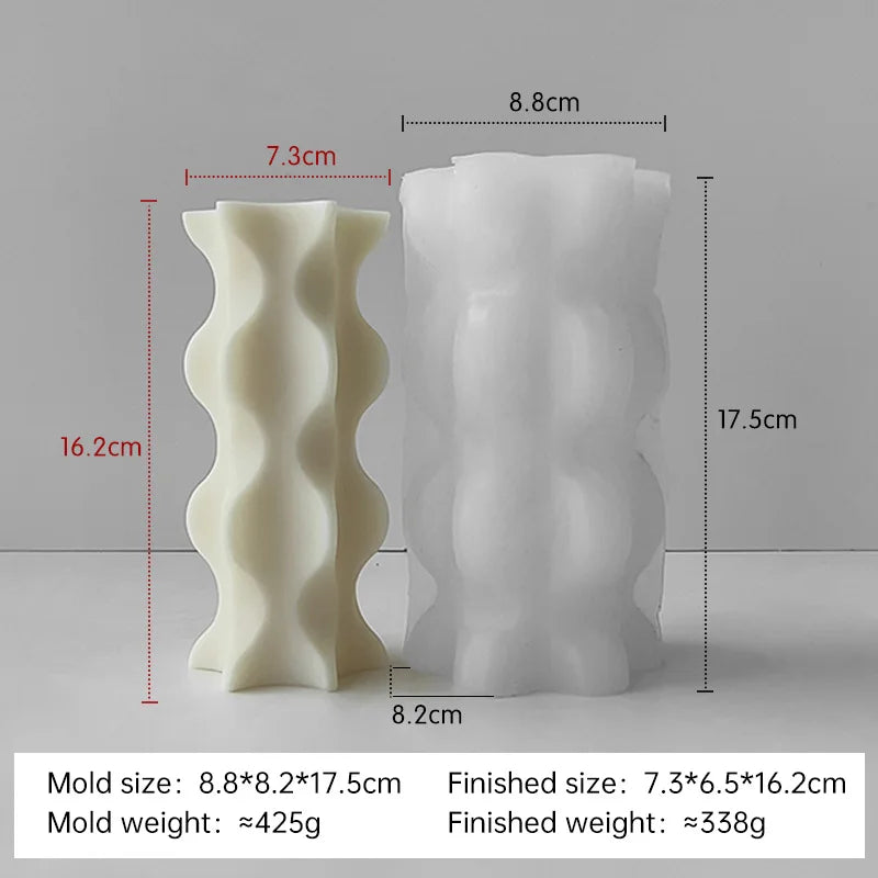 Striped Cylinder Aroma Candle Silicone Molds