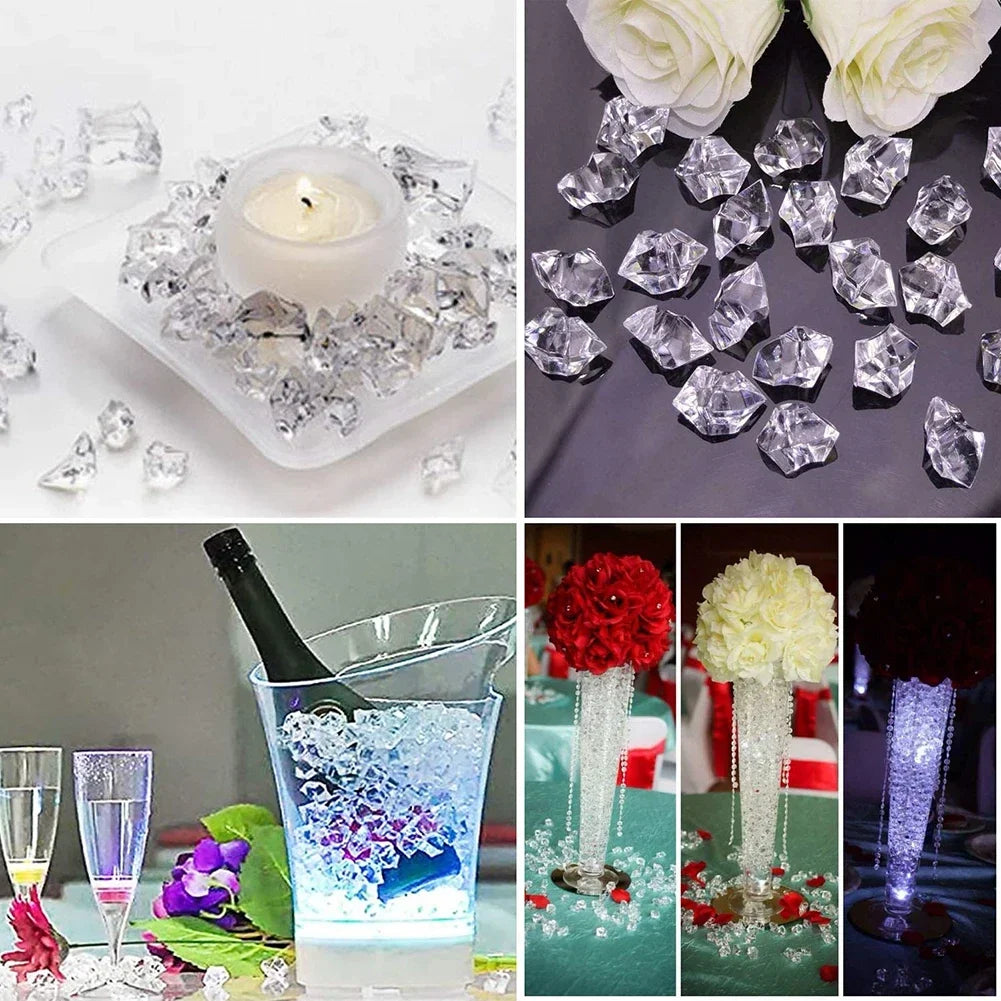 100/200pcs Crystal Transparent Fake Crushed Ice Stones