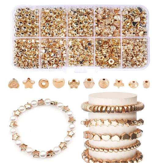 300/500pcs/800 Jewelry Making kit Plated Gold Beads