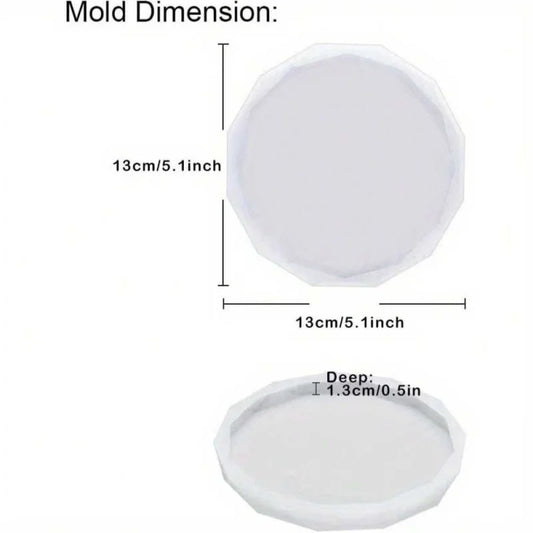 4 Pack Coaster Molds - Diamond Edge Crystal & Round Geode