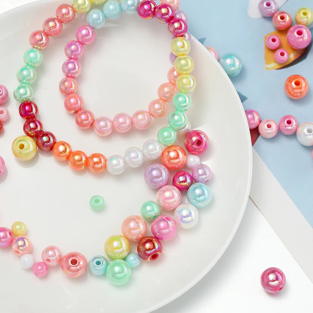 50/100pcs 6/8/10mm Acrylic Beads Spacer Beads