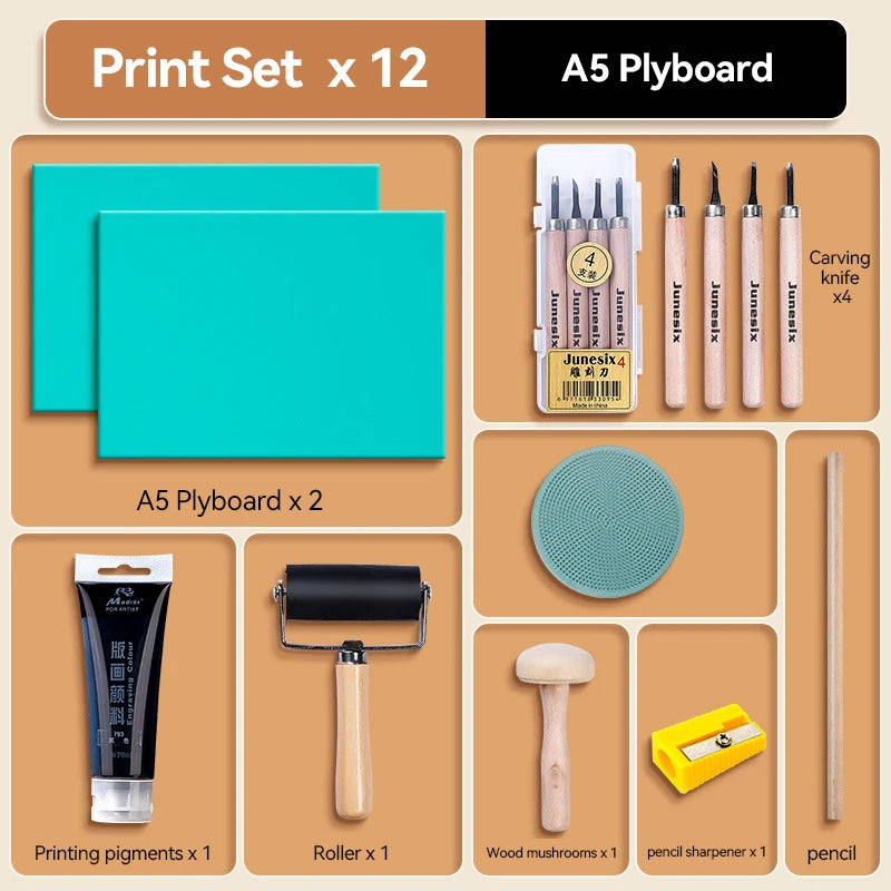 3mm Soft-Carving Rubber Block Printmaking Stamp Blocks  A3/A4/A5