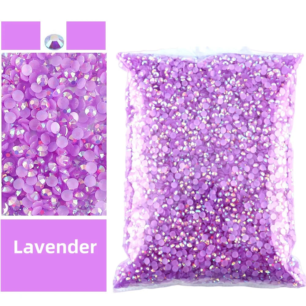 Bulk 2-6mm Jelly AB-Resin Rhinestones Flat Back Crystals