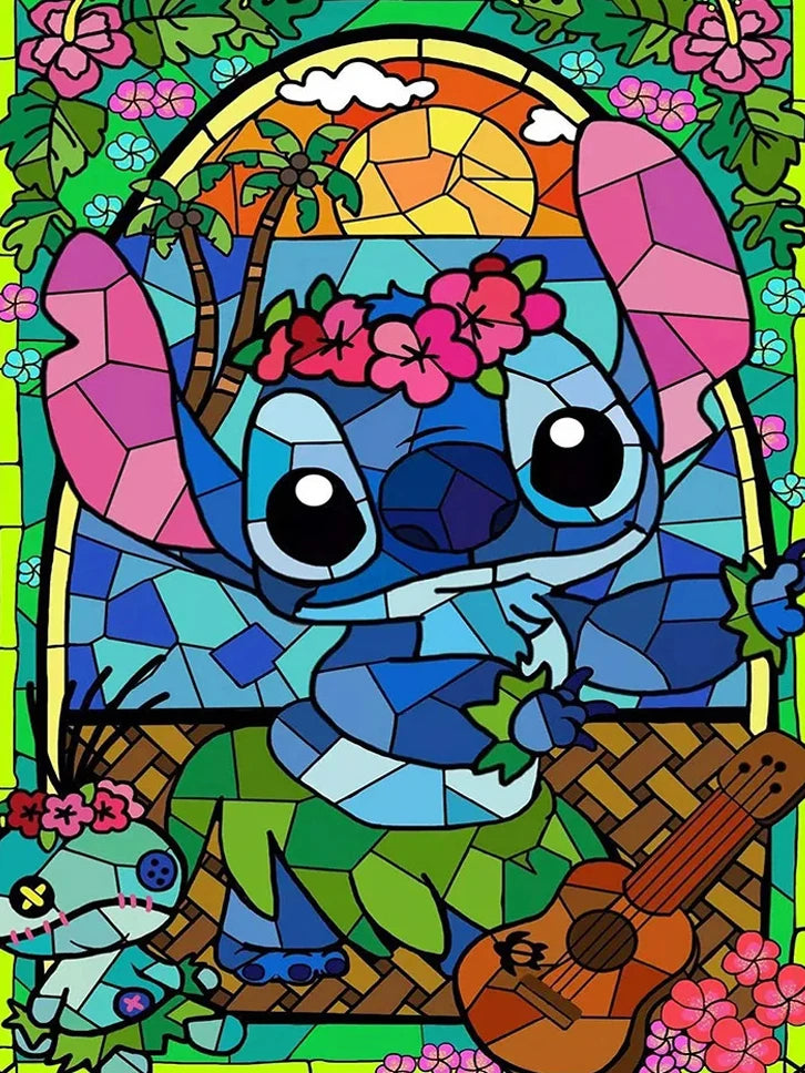 Stained Glass Fairy Dust Disney Cartoon Animal Diamond Painting