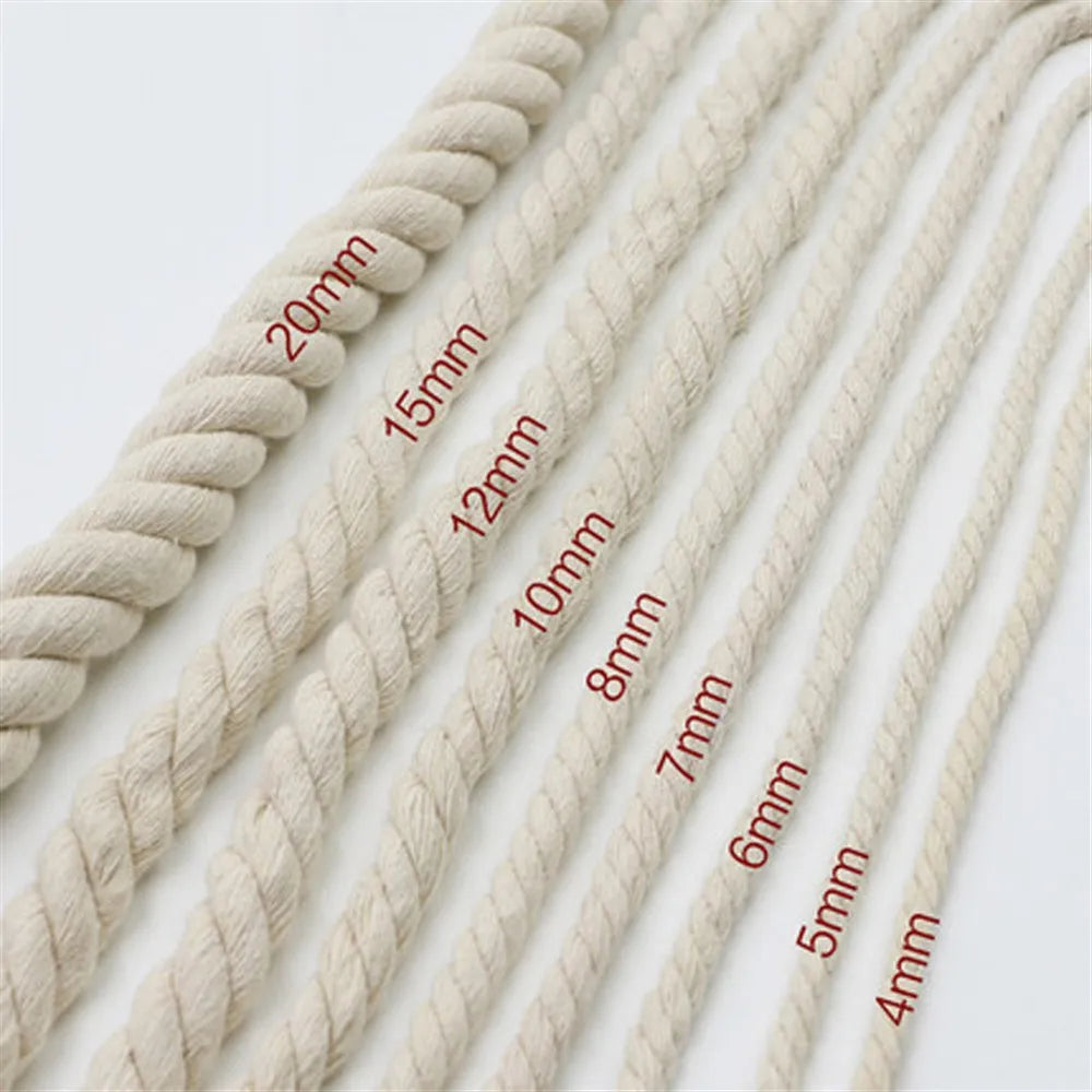 Macrame Cord Twisted String Cotton Cord For Handmade Natural Beige Cords Rope Thread DIY Craft Knitting Making Wall Hangings