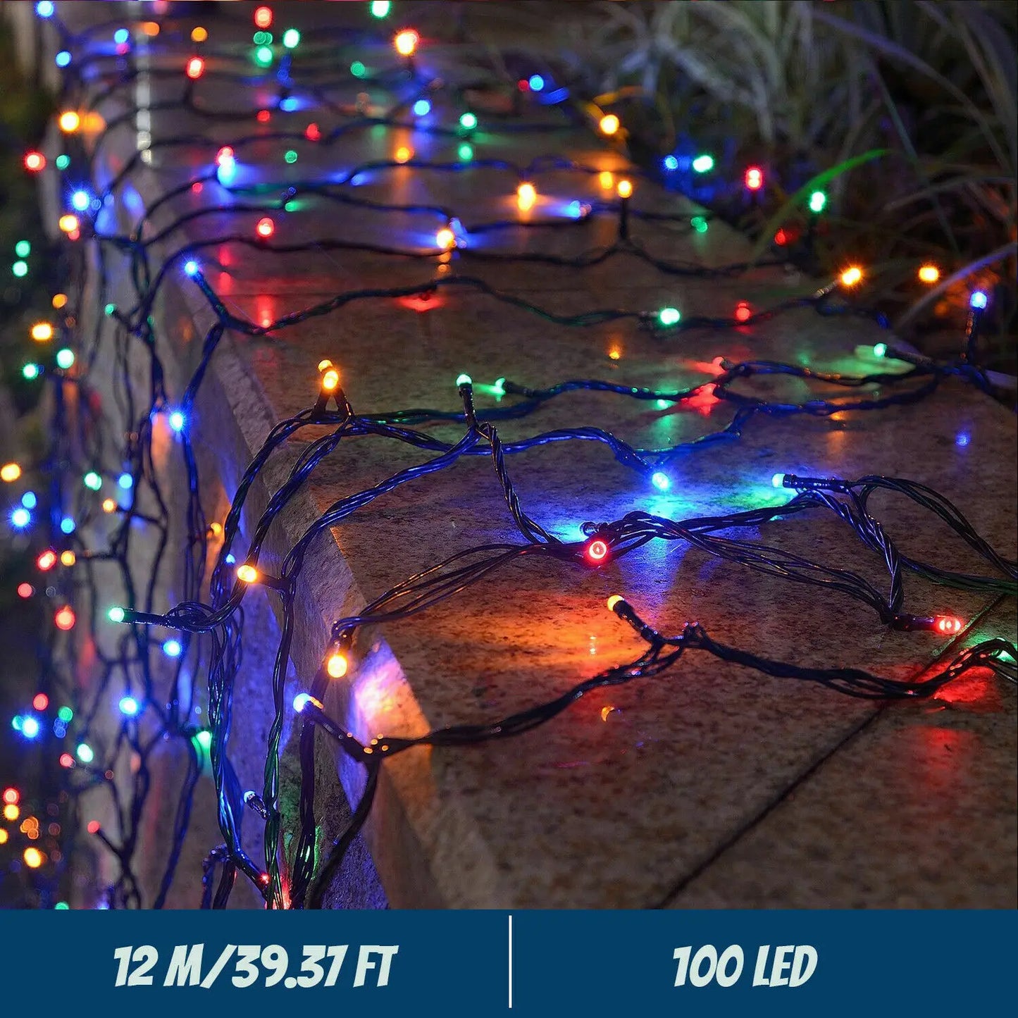 LED Solar String-Lights 300LED/8-Modes Solar Powered Christmas Outdoor