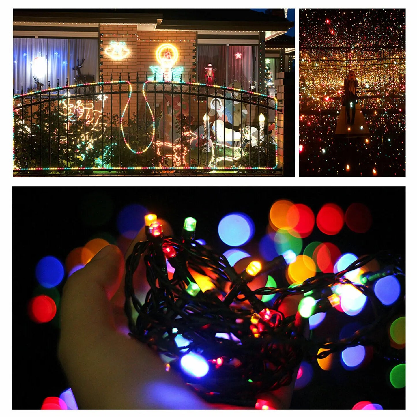 LED Solar String-Lights 300LED/8-Modes Solar Powered Christmas Outdoor