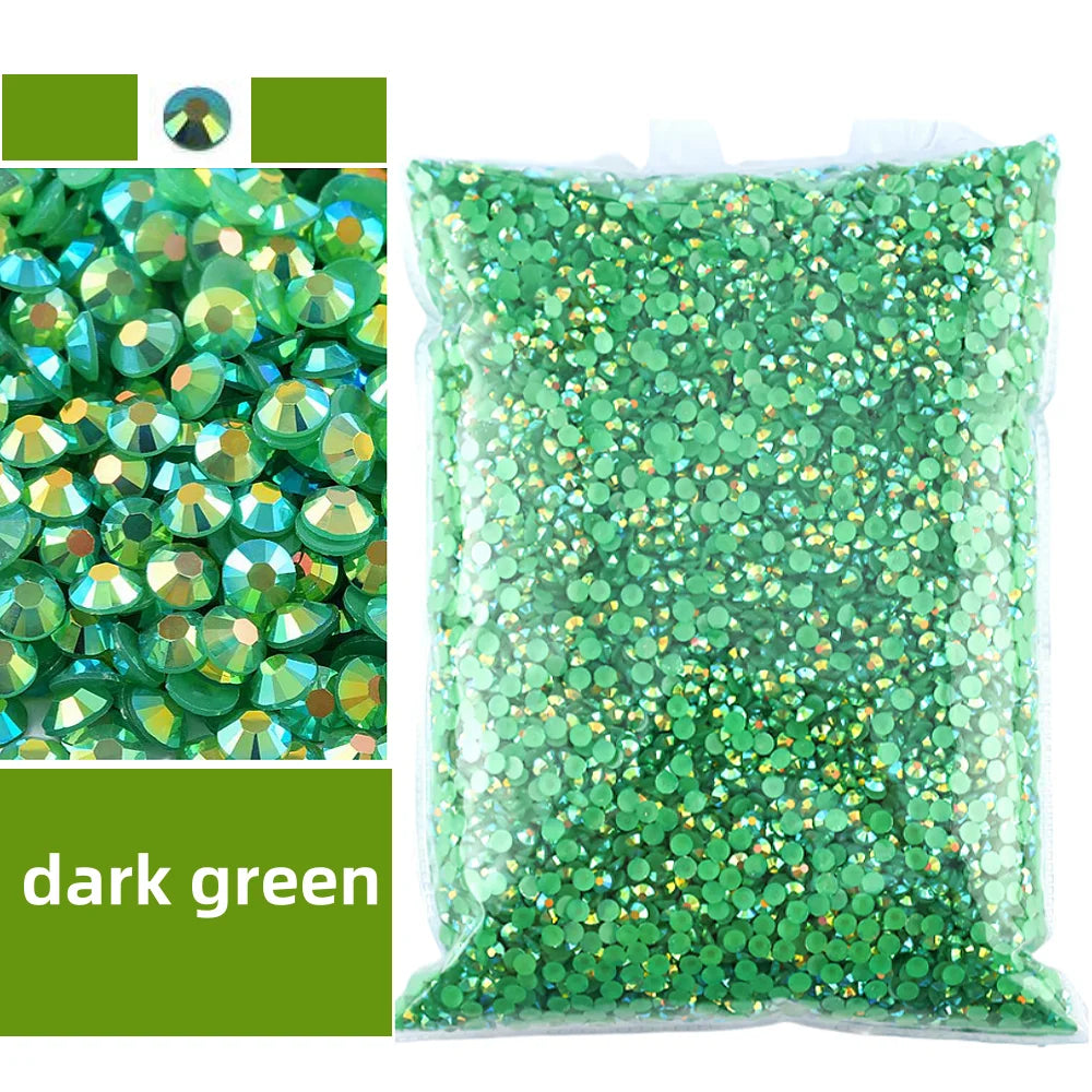 Bulk 2-6mm Jelly AB-Resin Rhinestones Flat Back Crystals