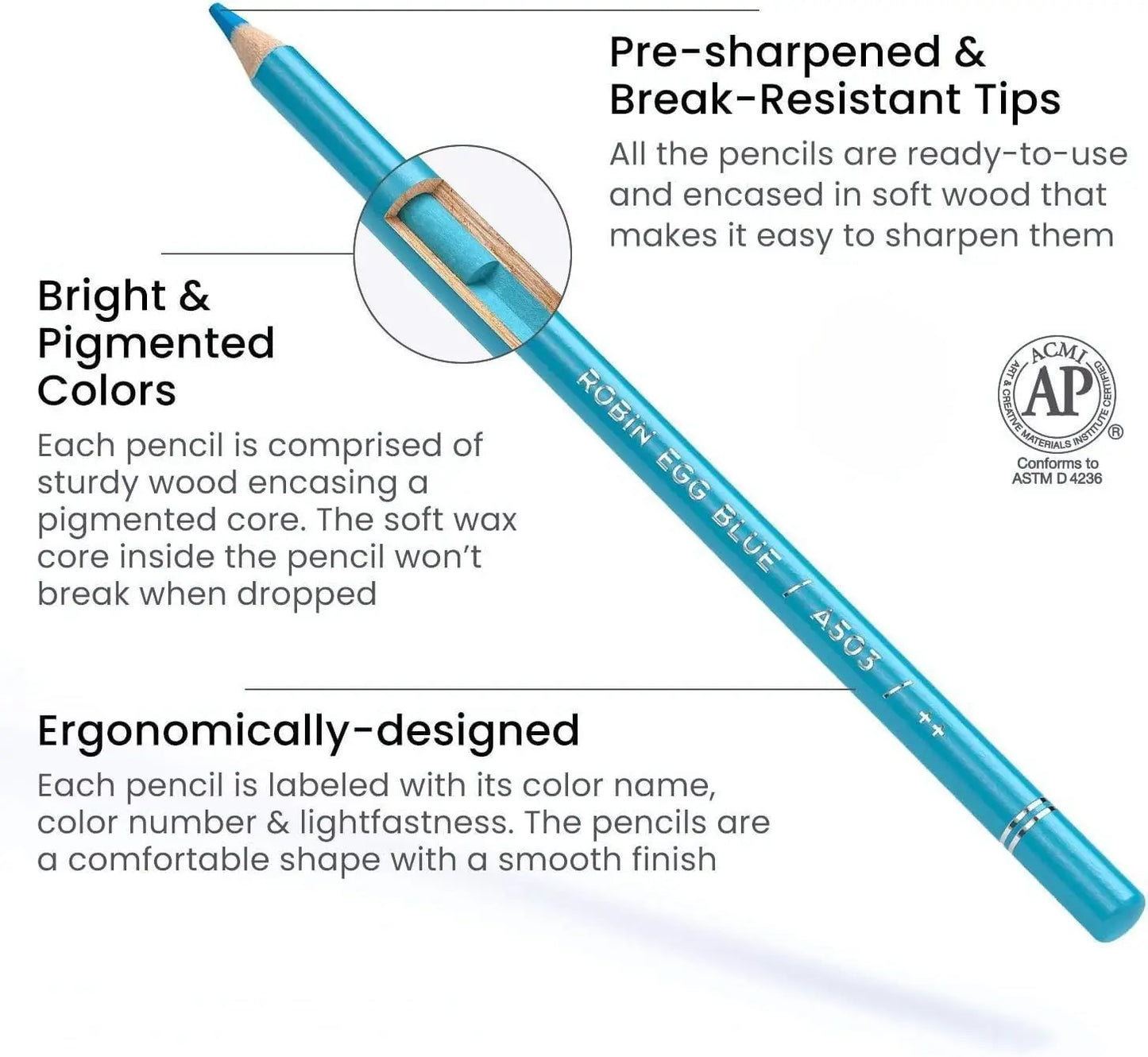 72 Soft Wax-Based Colored Pencils for Artists