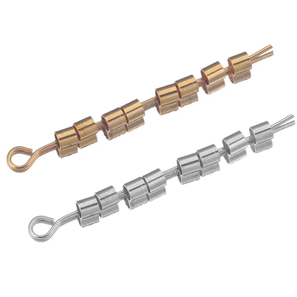 200pcs Dia 1.5-2.5 mm Stainless Gold Tube Stopper Spacer Bead Crimp