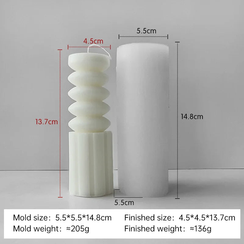 Striped Cylinder Aroma Candle Silicone Molds