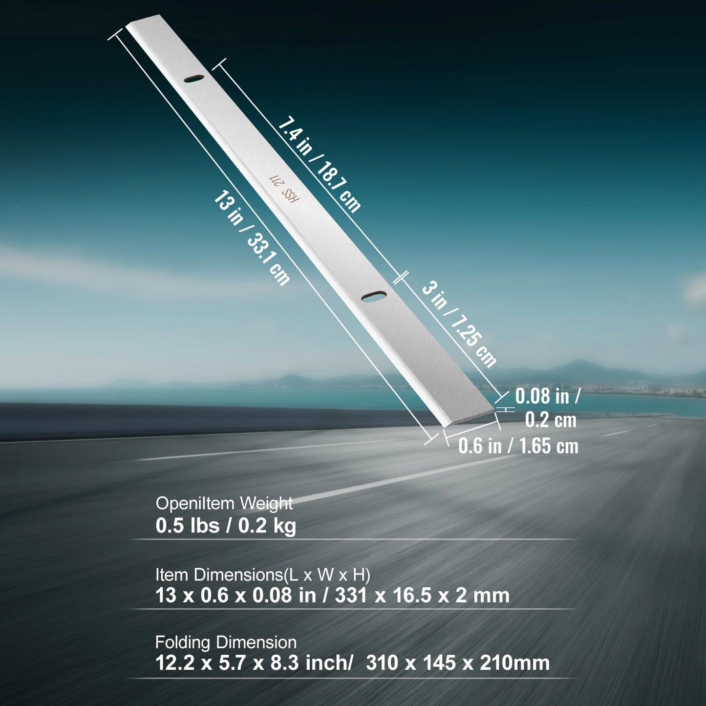SucceBuy Planer Blades, 13 inch 2mm Thickened High Speed Steel Replacement HRC55-60 Hardness, Suit  13in/12.5in Benchtop Planer