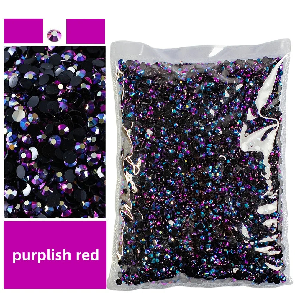 Bulk 2-6mm Jelly AB-Resin Rhinestones Flat Back Crystals