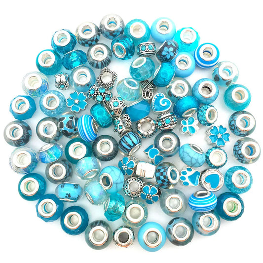 40pcs Various European-style Beads Large-hole Crystal