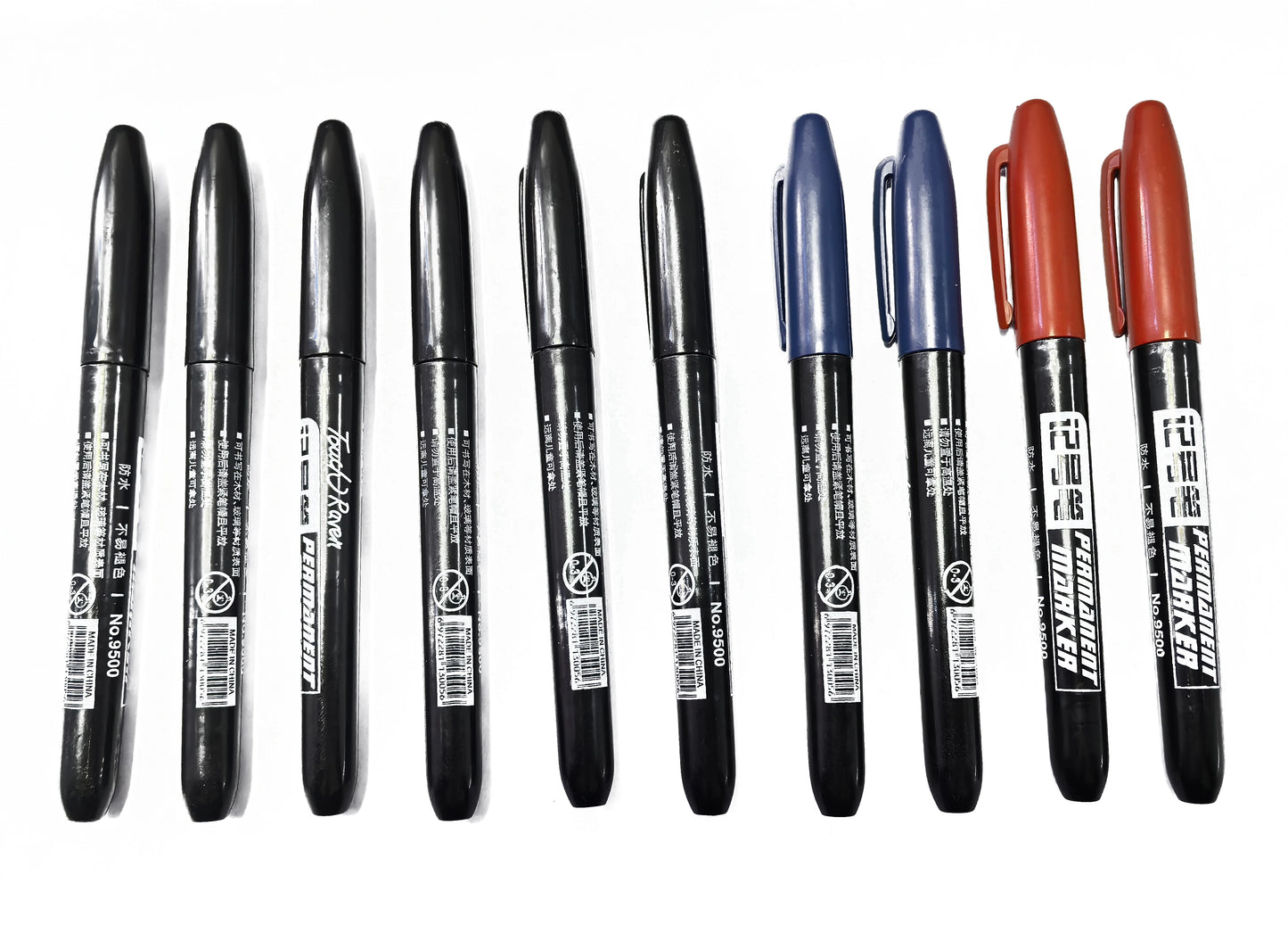 6 PCS Permanent Marker Pen Manga Drawing Markers Black-Blue-Red