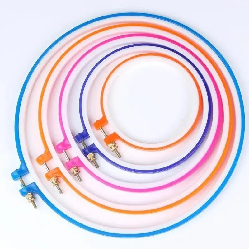 5Pcs/Set Plastic Embroidery Cross Stitch Hoop Frame